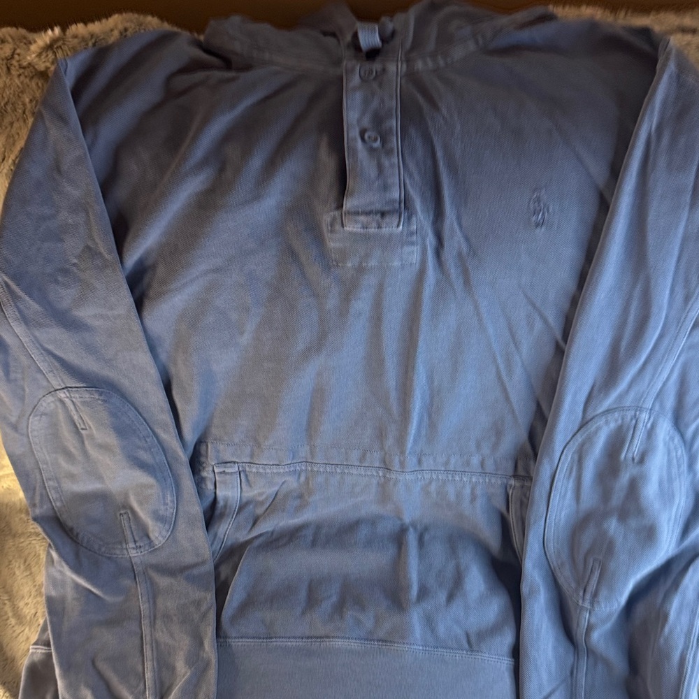 Polo by Ralph Lauren Light Blue Henley Sweatshirt Hoodie